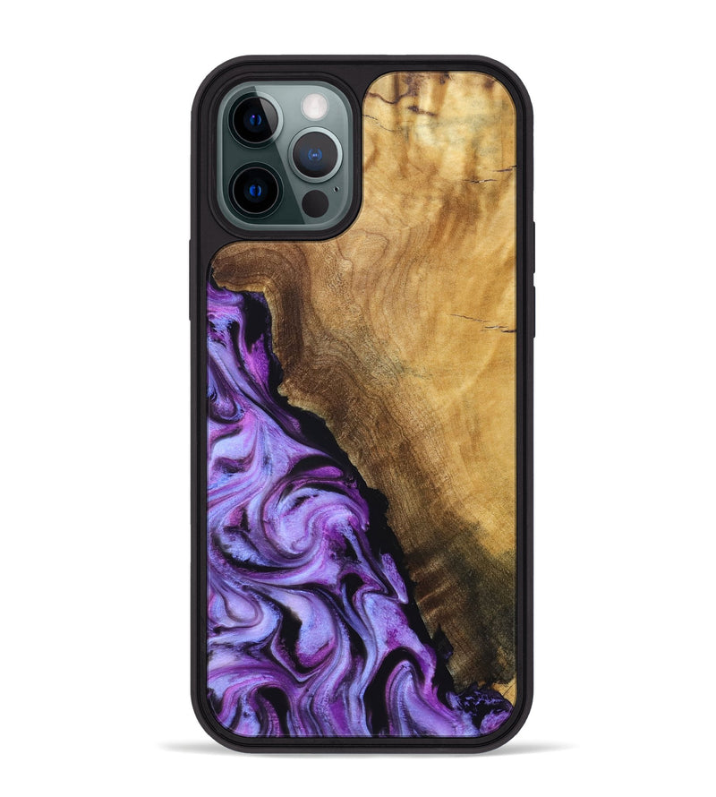 iPhone 12 Pro Max Wood Phone Case - Alvina (Purple, 830224)