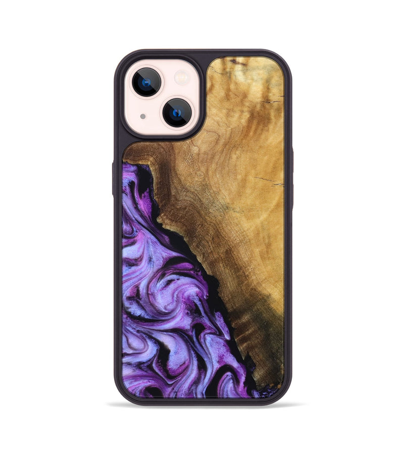 iPhone 14 Wood Phone Case - Alvina (Purple, 830224)