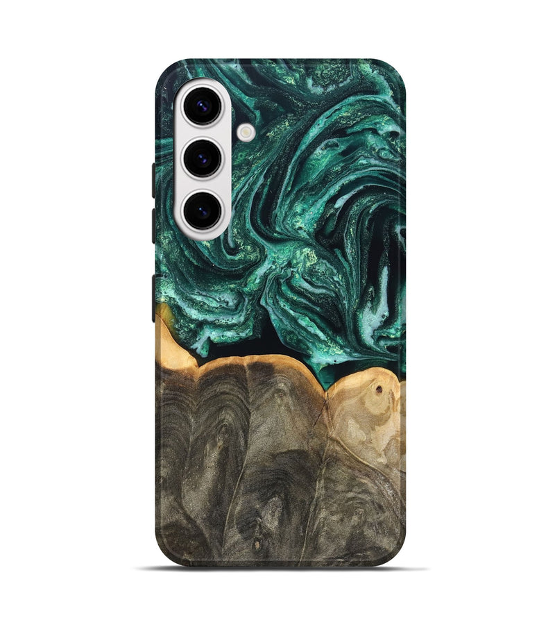 Galaxy S25 Wood Live Edge Phone Case - Misael (Green, 830231)