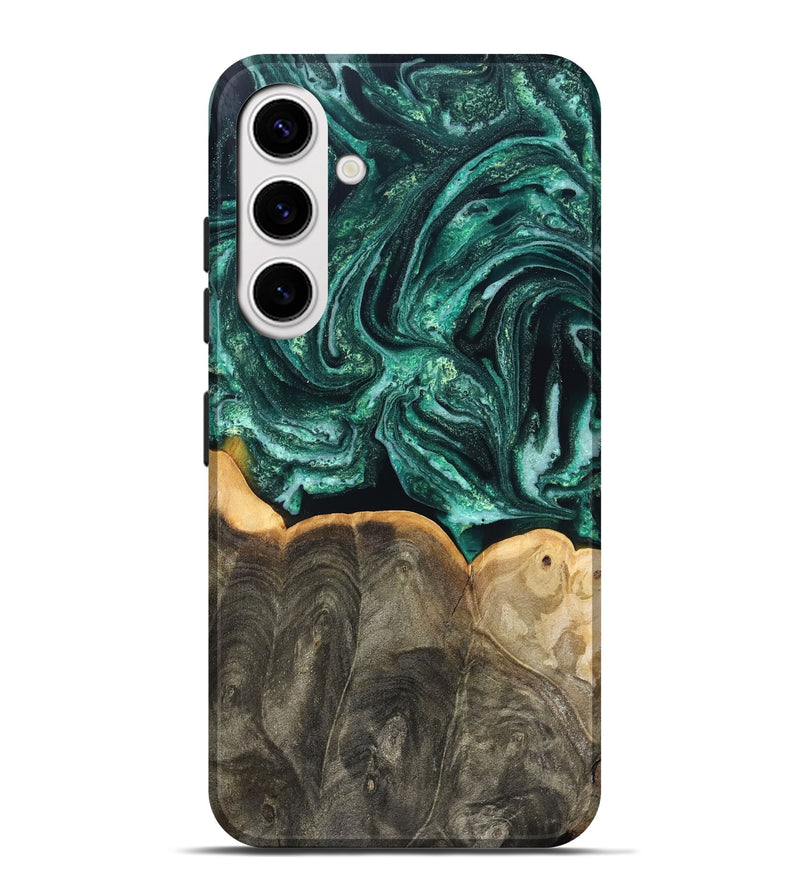 Galaxy S25 Plus Wood Live Edge Phone Case - Misael (Green, 830231)