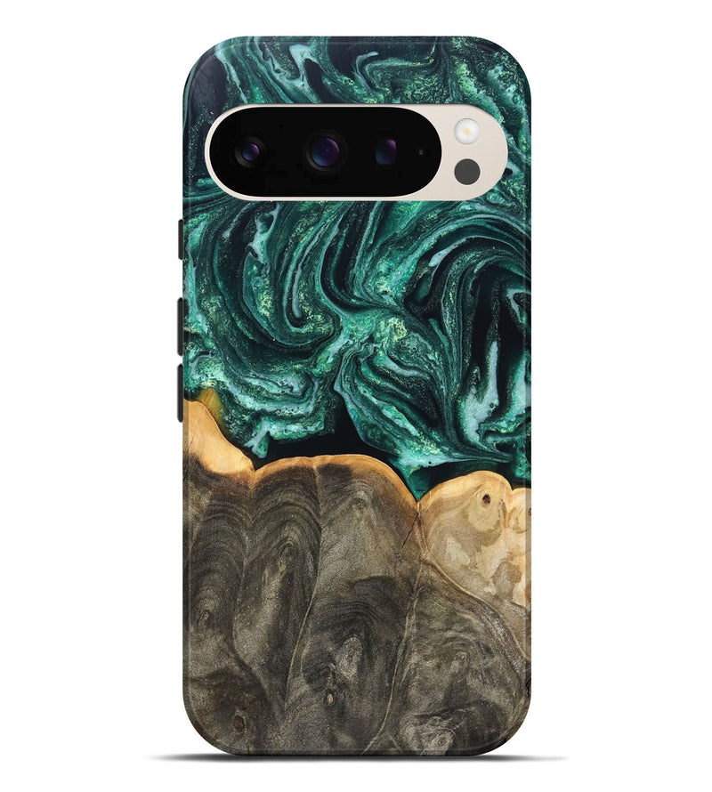 Pixel 10 Pro XL Wood Live Edge Phone Case - Misael (Green, 830231)