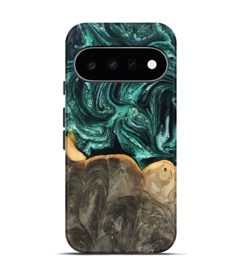 Pixel 11 Wood Live Edge Phone Case - Misael (Green, 830231)
