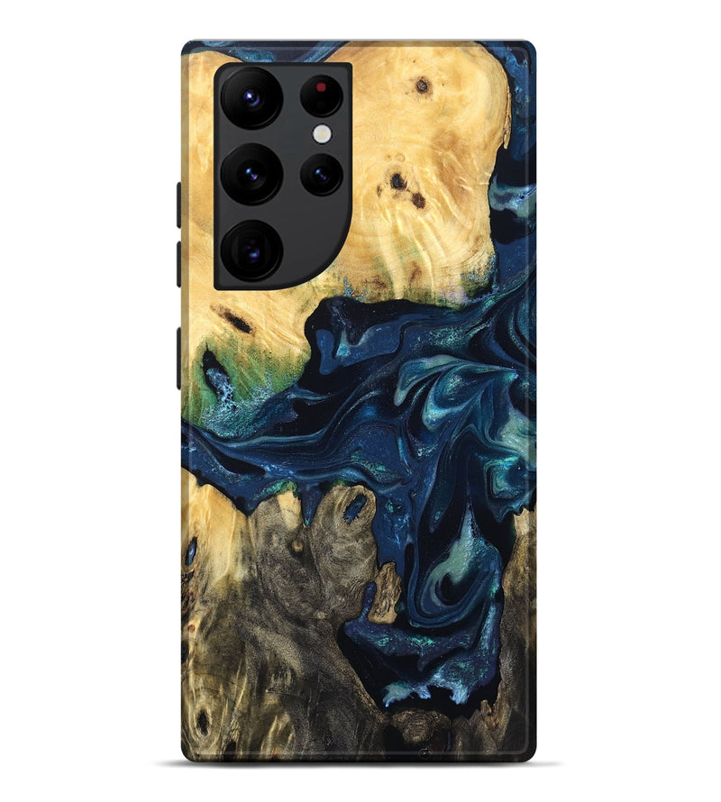 Galaxy S22 Ultra Wood Live Edge Phone Case - Dayna (Blue, 830233)
