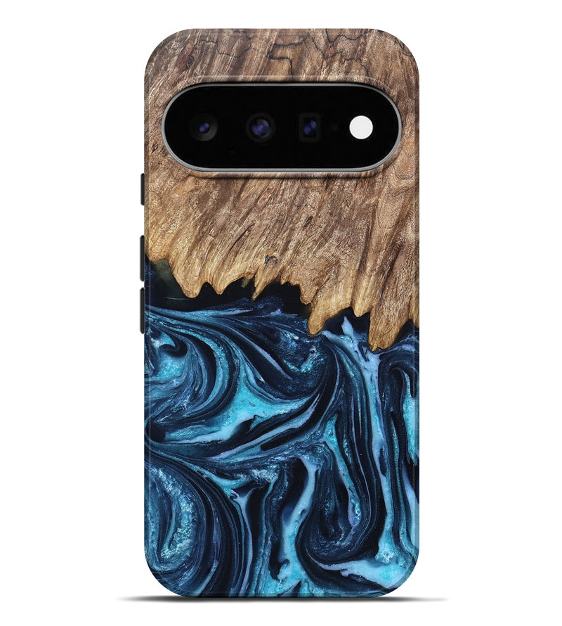 Pixel 11 Pro XL Wood Live Edge Phone Case - Ashlyn (Blue, 830235)