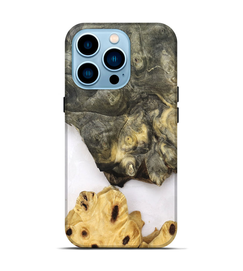 iPhone 14 Pro Wood Live Edge Phone Case - Clover (Clear, 830240)