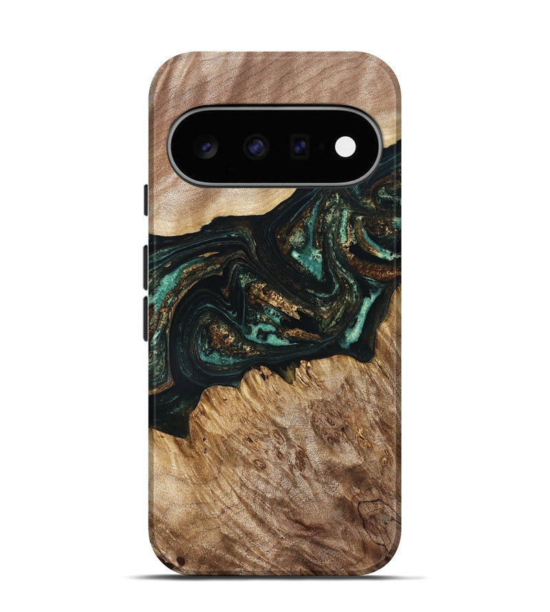 Pixel 11 Wood Live Edge Phone Case - Deena (Teal & Gold, 830241)