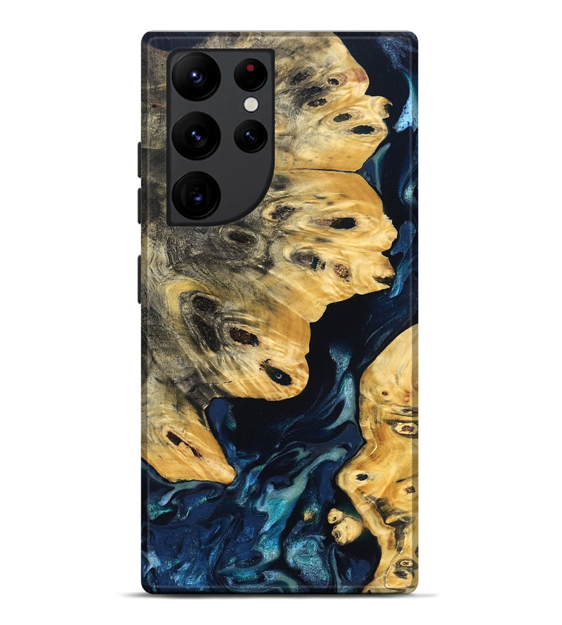 Galaxy S22 Ultra Wood Live Edge Phone Case - Aracely (Blue, 830242)
