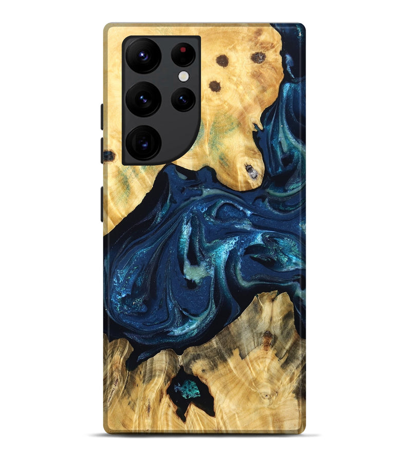 Galaxy S22 Ultra Wood Live Edge Phone Case - Siobhan (Blue, 830244)