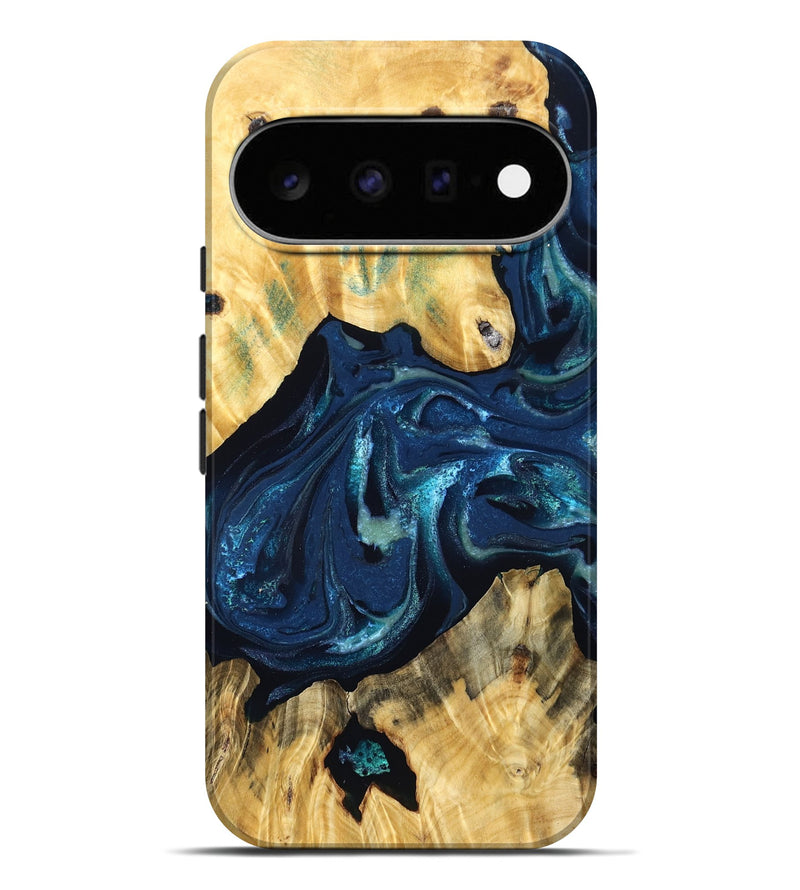 Pixel 11 Pro XL Wood Live Edge Phone Case - Siobhan (Blue, 830244)