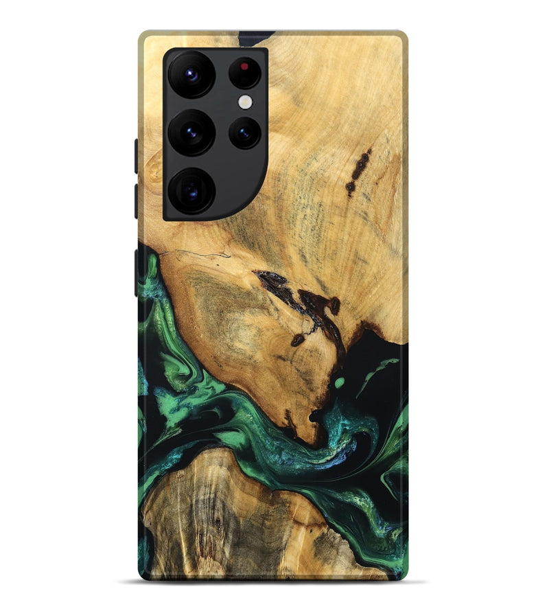 Galaxy S22 Ultra Wood Live Edge Phone Case - Sariah (Green, 830251)