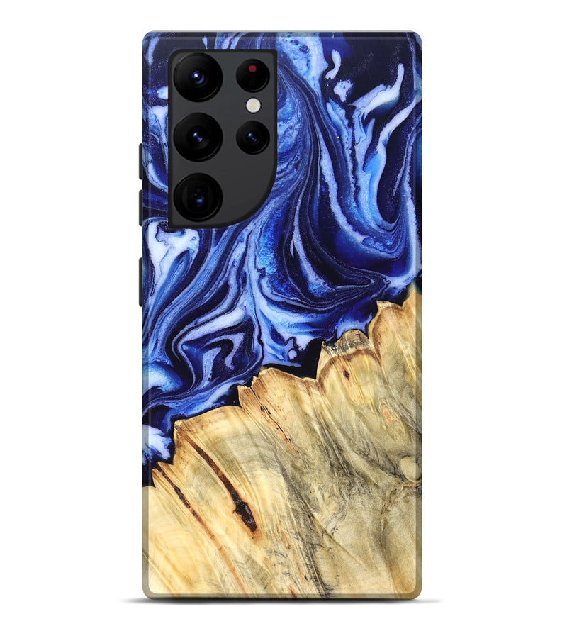 Galaxy S22 Ultra Wood Live Edge Phone Case - Coy (Blue, 830256)