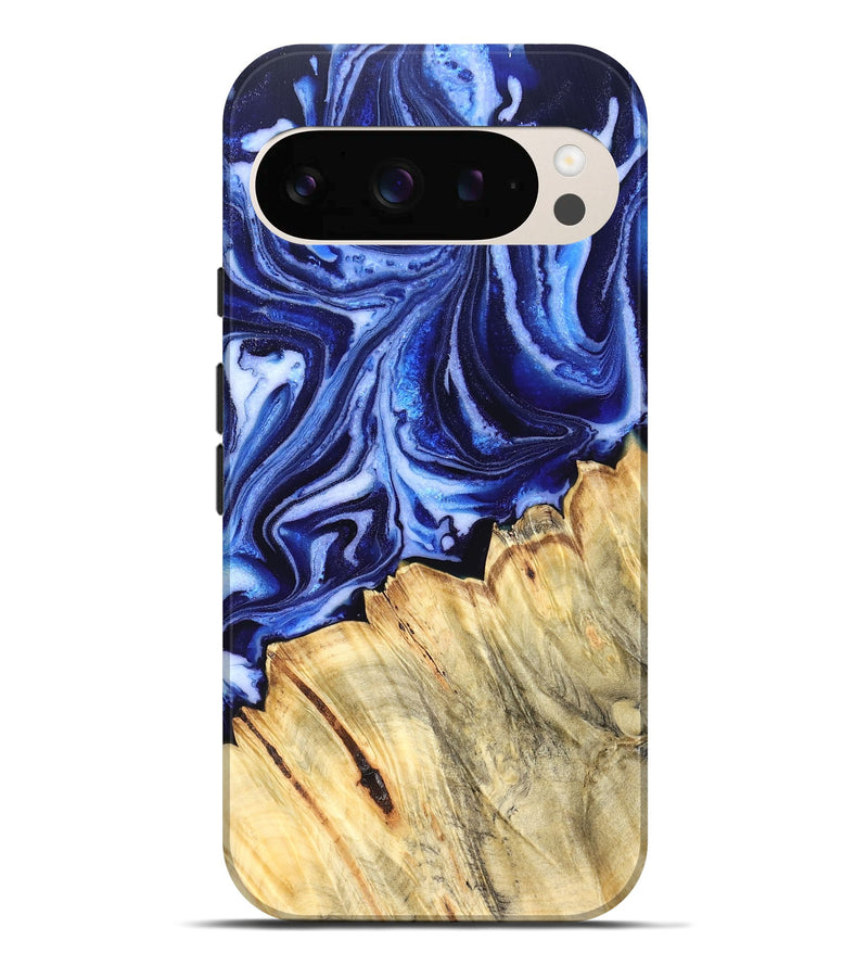 Pixel 10 Pro XL Wood Live Edge Phone Case - Coy (Blue, 830256)
