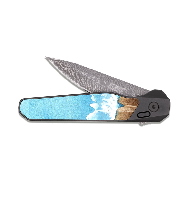 EDC Dark Damascus Wood Pocket Knife - Meyer (Coastal, 830449)