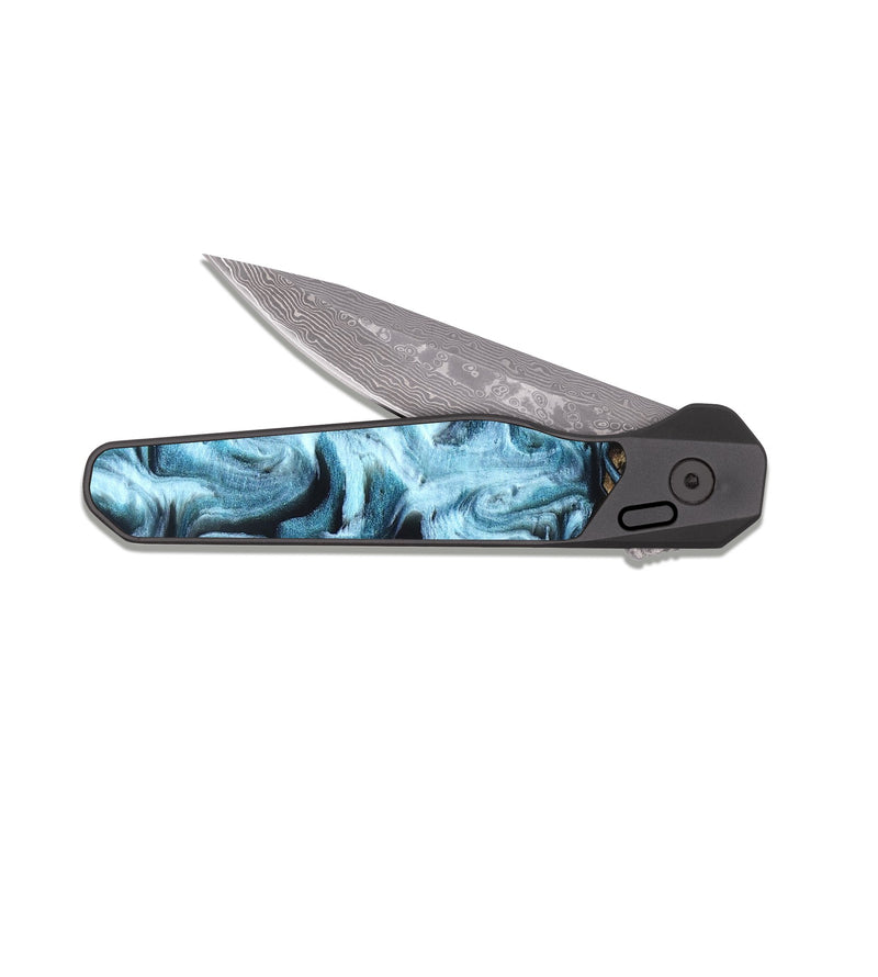 EDC Dark Damascus Wood Pocket Knife - Vallie (Pattern, 830453)