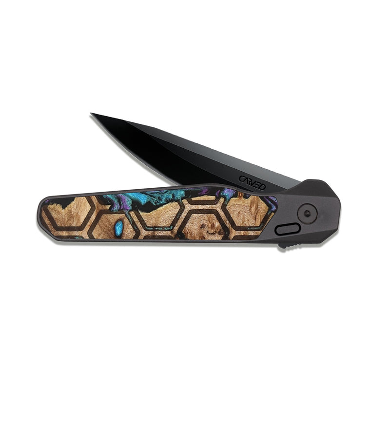 EDC Dark Slate Wood Pocket Knife - Kadijah (Pattern, 830463)