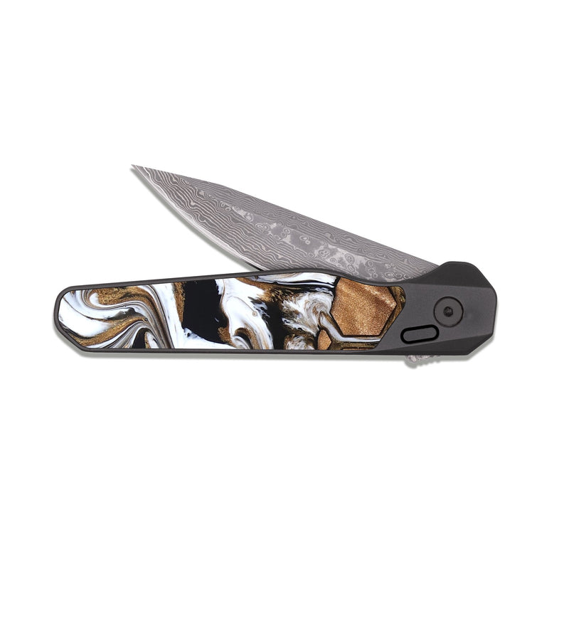 EDC Dark Damascus Wood Pocket Knife - Jonas (Pattern, 830477)