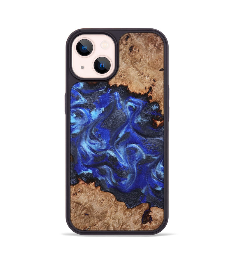 iPhone 14 Wood Phone Case - Otto (Blue, 830502)