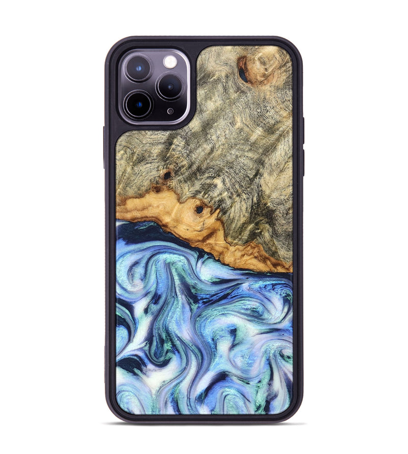 iPhone 11 Pro Max Wood Phone Case - Araya (Blue, 830503)