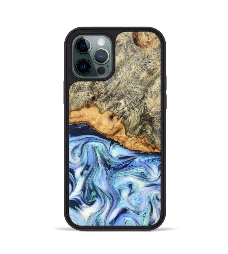 iPhone 12 Pro Wood Phone Case - Araya (Blue, 830503)
