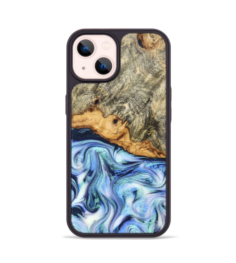 iPhone 14 Wood Phone Case - Araya (Blue, 830503)