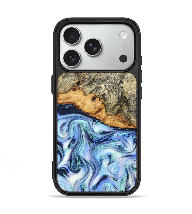 iPhone 18 Pro Wood Phone Case - Araya (Blue, 830503)