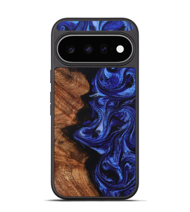 Pixel 11 Wood Phone Case - Kitty (Blue, 830504)