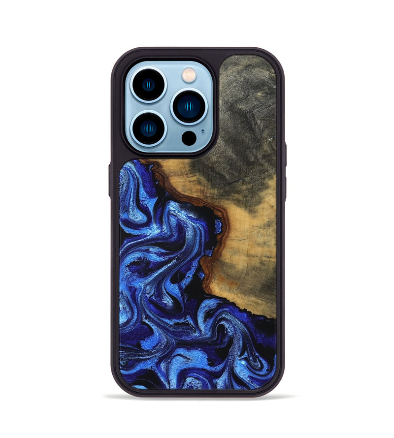 iPhone 14 Pro Wood Phone Case - Dana (Blue, 830507)