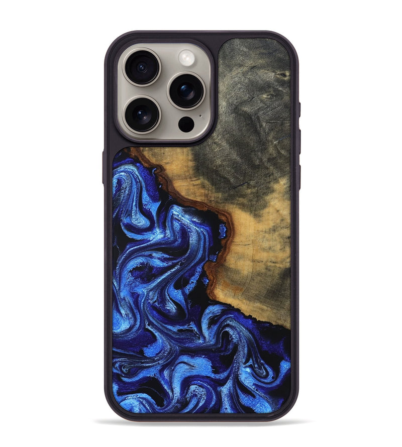 iPhone 15 Pro Max Wood Phone Case - Dana (Blue, 830507)