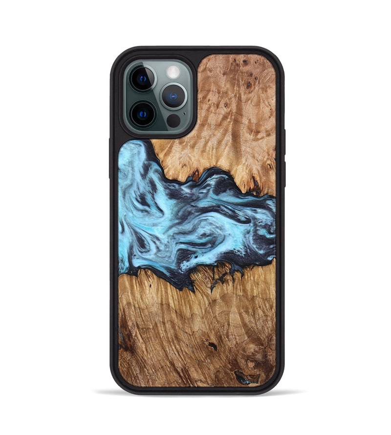 iPhone 12 Pro Wood Phone Case - Mike (Blue, 830508)