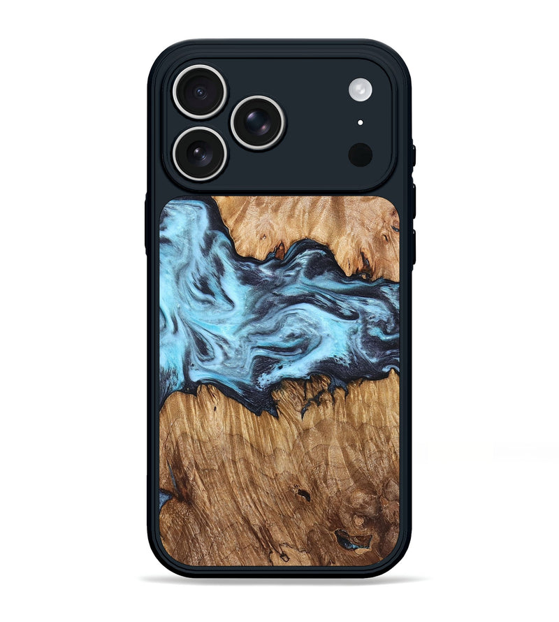 iPhone 17 Pro Max Wood Phone Case - Mike (Blue, 830508)