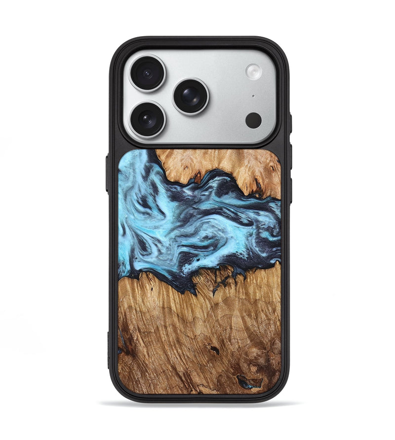 iPhone 18 Pro Wood Phone Case - Mike (Blue, 830508)