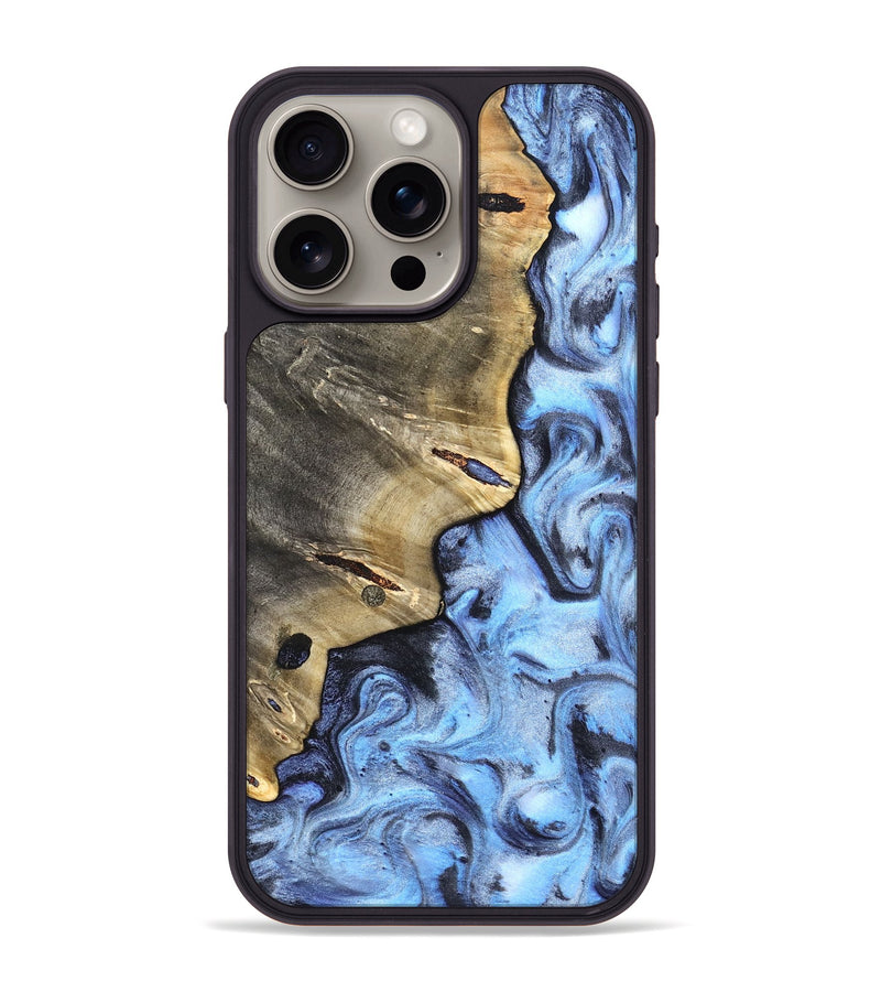 iPhone 15 Pro Max Wood Phone Case - Matilda (Blue, 830513)