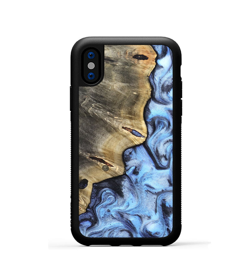 iPhone Xs Wood Phone Case - Matilda (Blue, 830513)