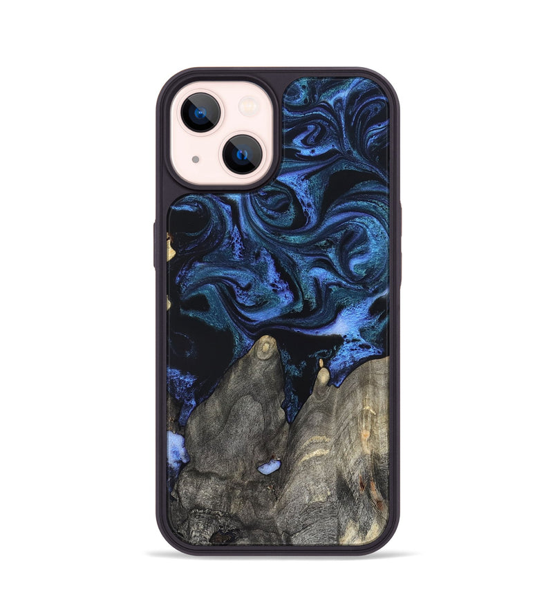 iPhone 14 Wood Phone Case - Elbert (Blue, 830514)