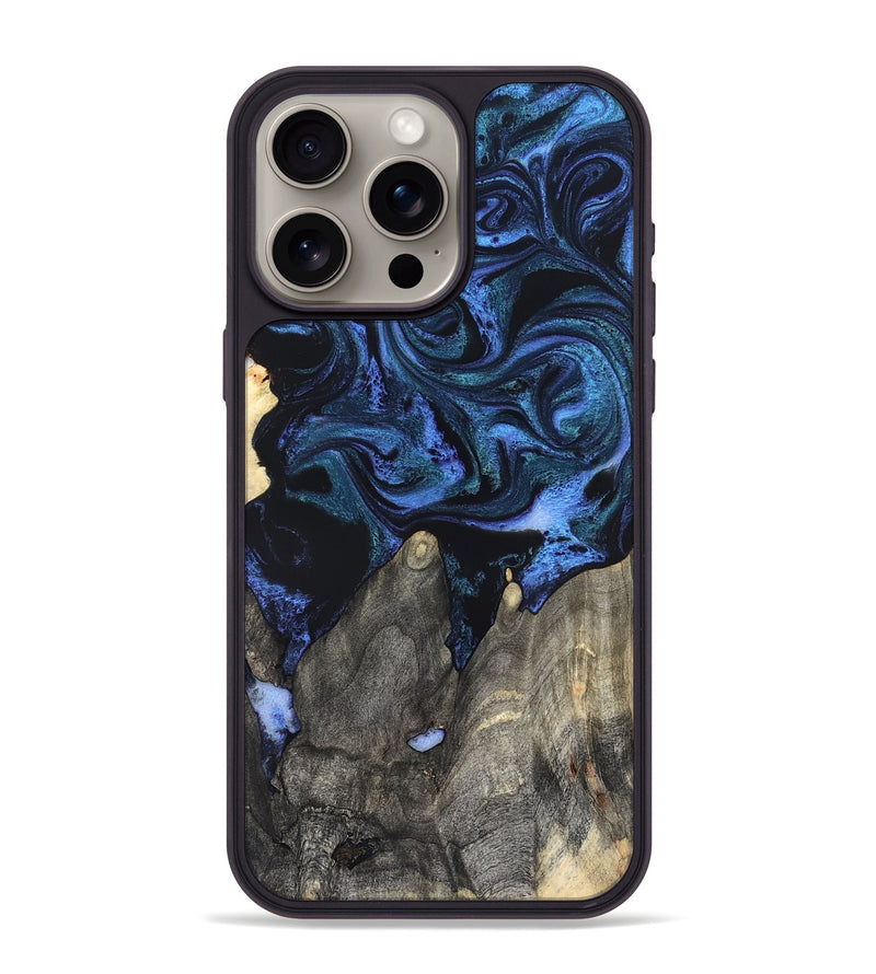 iPhone 15 Pro Max Wood Phone Case - Elbert (Blue, 830514)