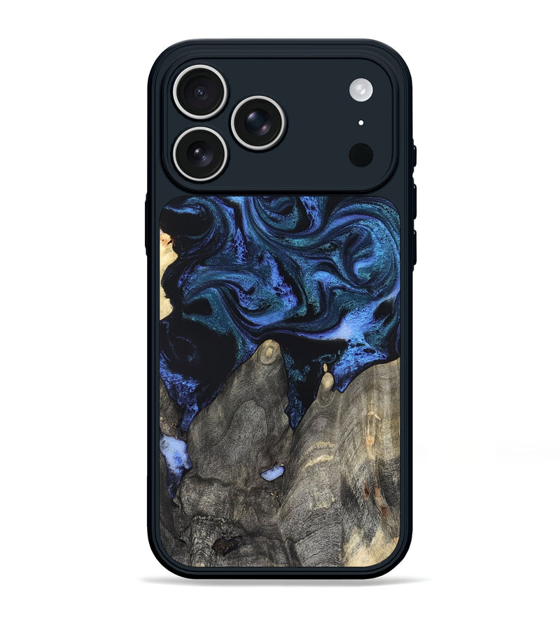 iPhone 17 Pro Max Wood Phone Case - Elbert (Blue, 830514)