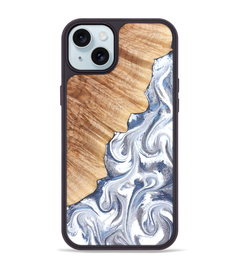 iPhone 15 Plus Wood Phone Case - Apollo (Black & White, 830517)