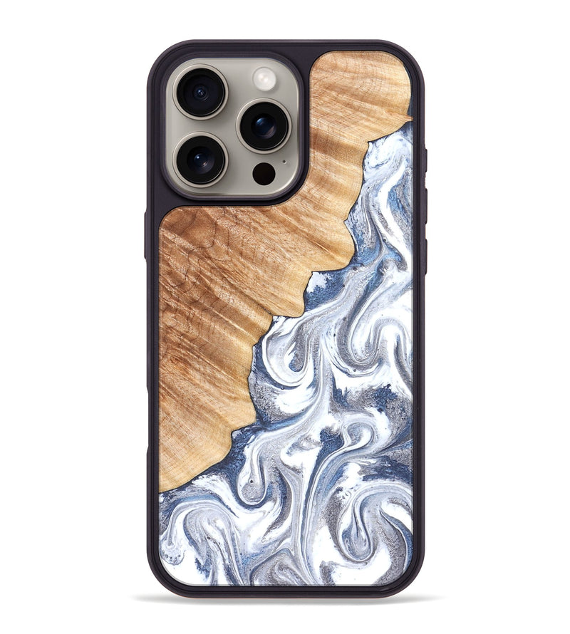 iPhone 16 Pro Max Wood Phone Case - Apollo (Black & White, 830517)