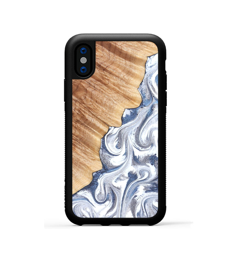iPhone Xs Wood Phone Case - Apollo (Black & White, 830517)