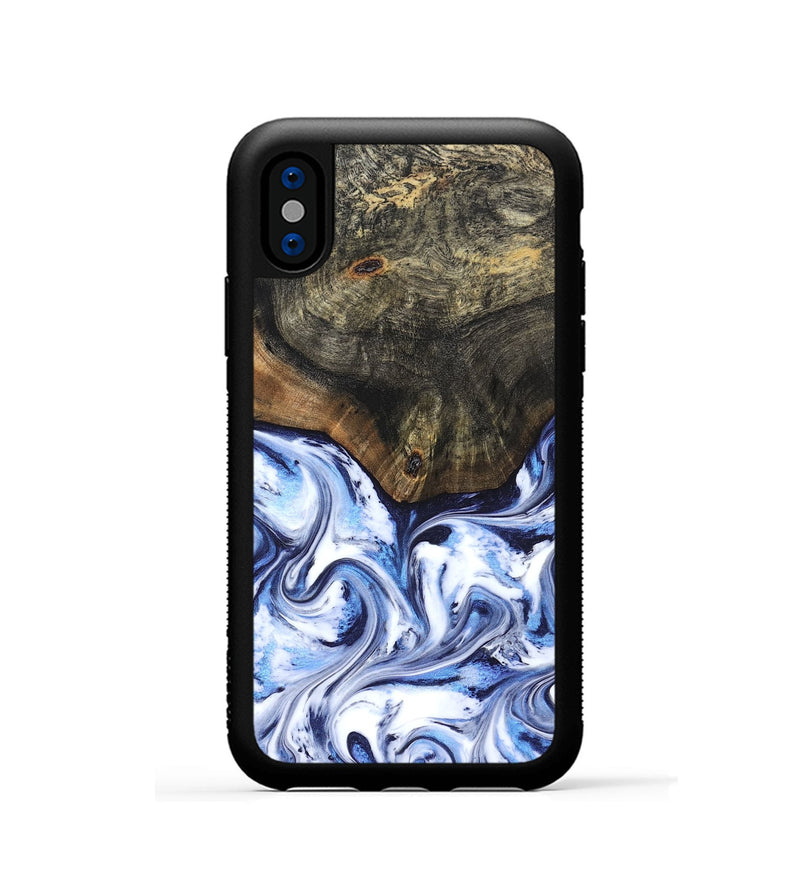 iPhone Xs Wood Phone Case - Traci (Blue, 830522)