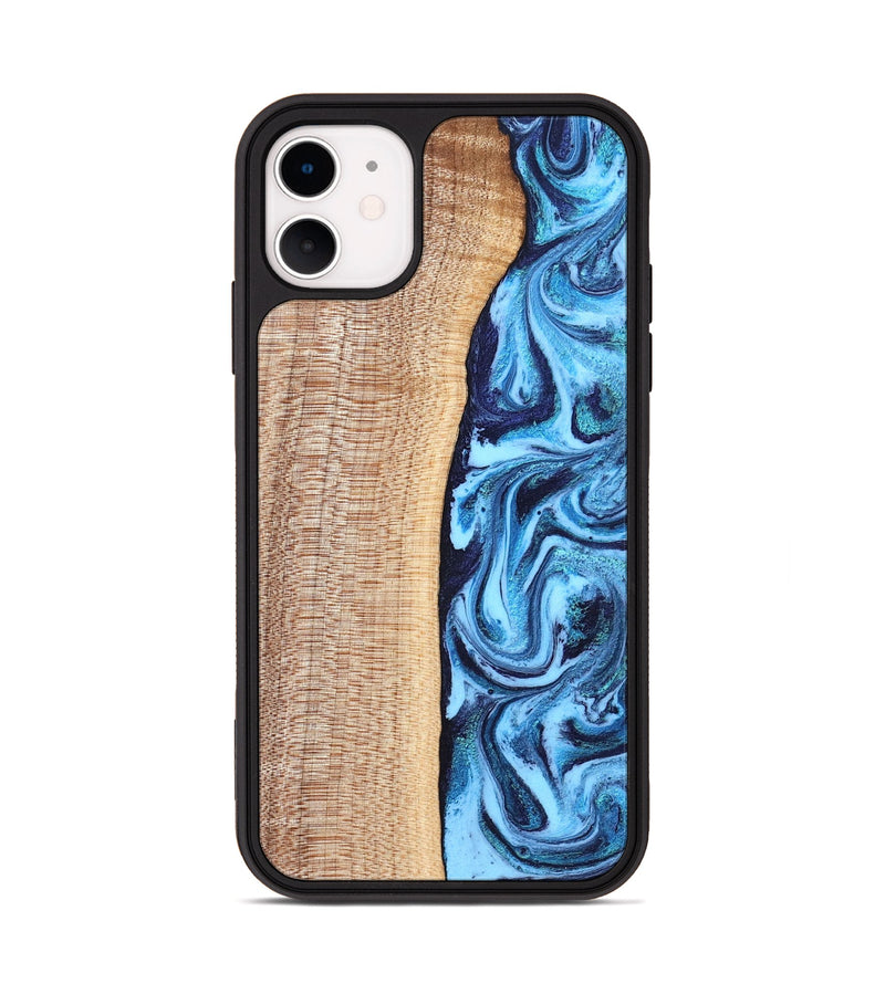 iPhone 11 Wood Phone Case - Gunner (Blue, 830523)