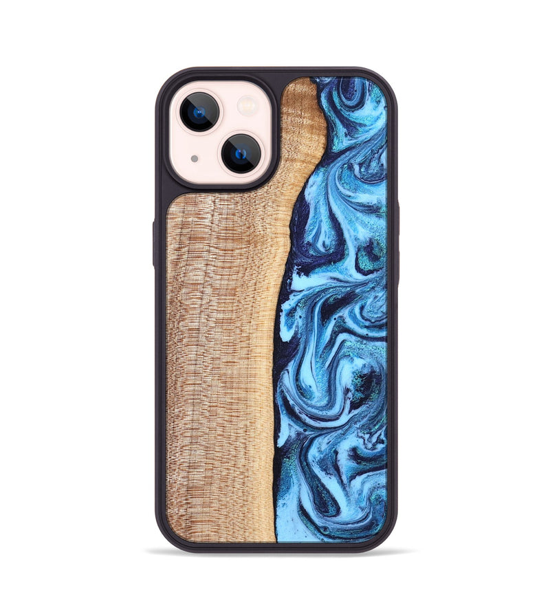 iPhone 14 Wood Phone Case - Gunner (Blue, 830523)