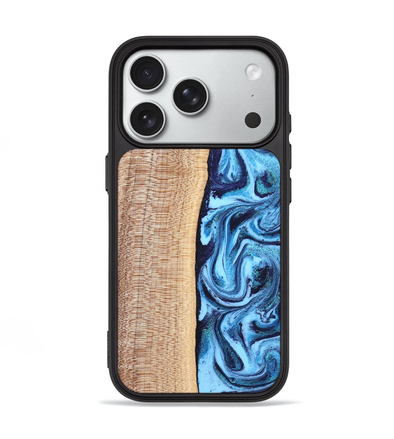 iPhone 18 Pro Wood Phone Case - Gunner (Blue, 830523)