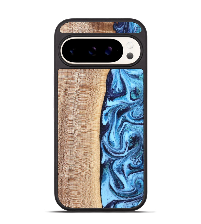 Pixel 9 Wood Phone Case - Gunner (Blue, 830523)