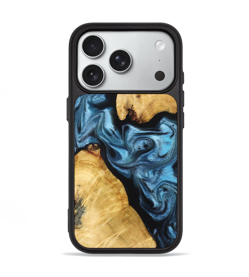 iPhone 18 Pro Wood Phone Case - Dillan (Blue, 830525)