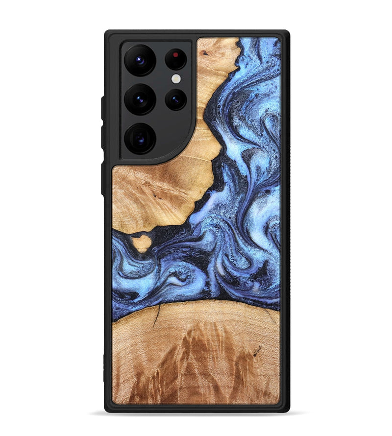 Galaxy S22 Ultra Wood Phone Case - Sherita (Blue, 830529)