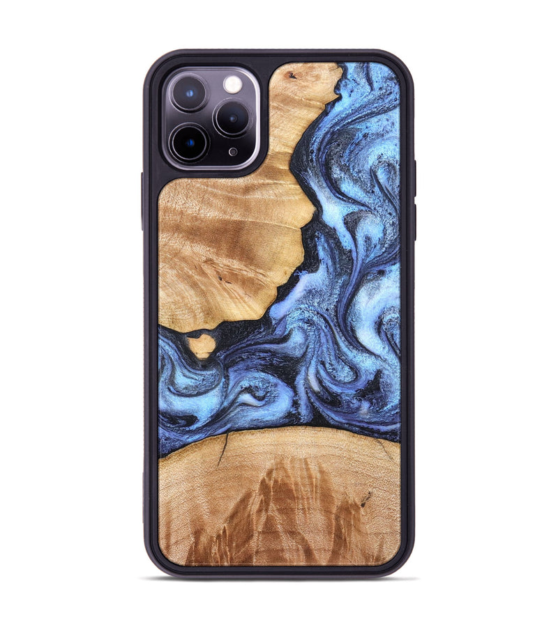 iPhone 11 Pro Max Wood Phone Case - Sherita (Blue, 830529)