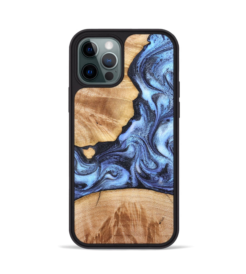iPhone 12 Pro Wood Phone Case - Sherita (Blue, 830529)