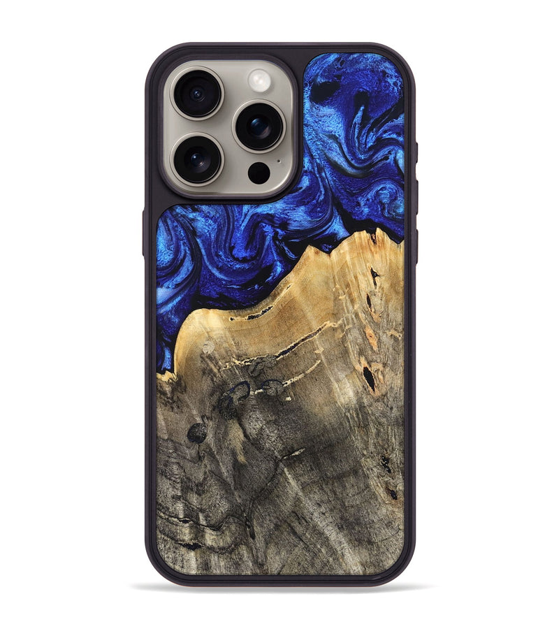 iPhone 15 Pro Max Wood Phone Case - Rachel (Blue, 830530)