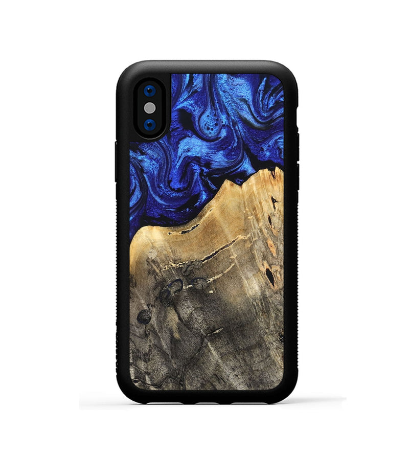 iPhone Xs Wood Phone Case - Rachel (Blue, 830530)
